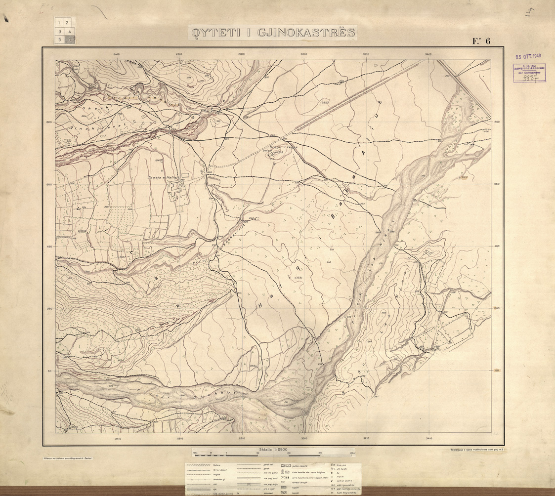 (N:32177) QYTETI I GJINOKASTRES ( ARGIROCASTRO ) - FOGLIO 6 (SE006451) Carte e stampe antiche: riproduzione a colori su carta (formato A1)