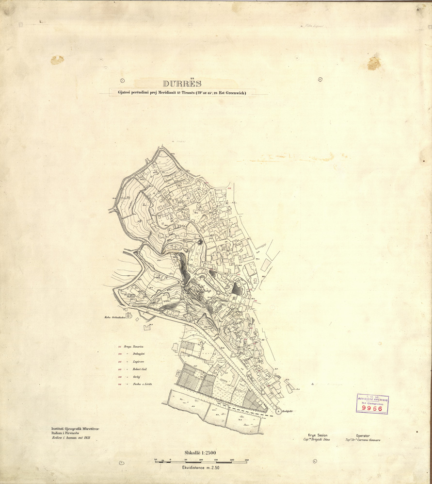(N:32179) DURRES ( DURAZZO ) SPEZZONE 1 (SE006453) Carte e stampe antiche: riproduzione a colori su carta (formato A1)