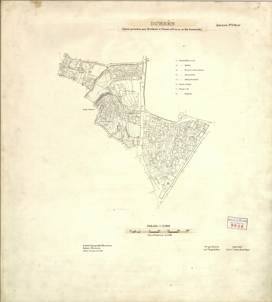 (N:32182) DURRES ( DURAZZO ) SPEZZONE 2 NORD (SE006454) Carte e stampe antiche: riproduzione a colori su carta (formato A1)