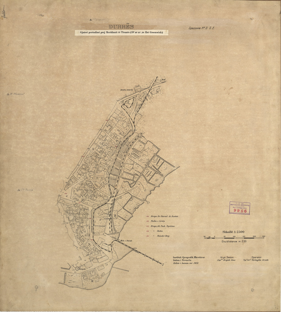 (N:32184) DURRES ( DURAZZO ) SPEZZONE 3 SE (SE006455) Carte e stampe antiche: riproduzione a colori su carta (formato A1)
