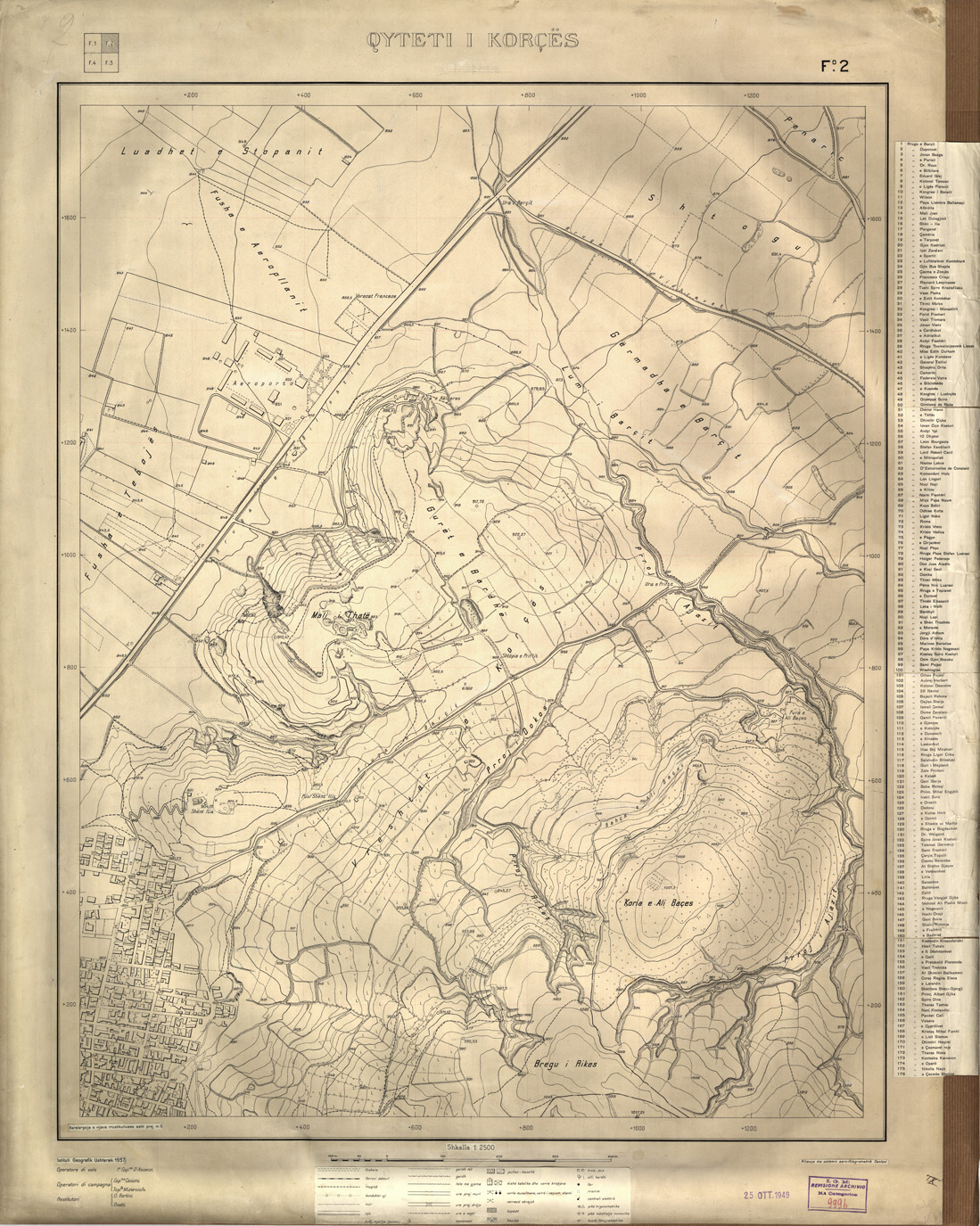 (N:32187) QYTETI I KORCES ( KORCA ) - FOGLIO 2 (SE006458) Carte e stampe antiche: riproduzione a colori su carta (formato A1)