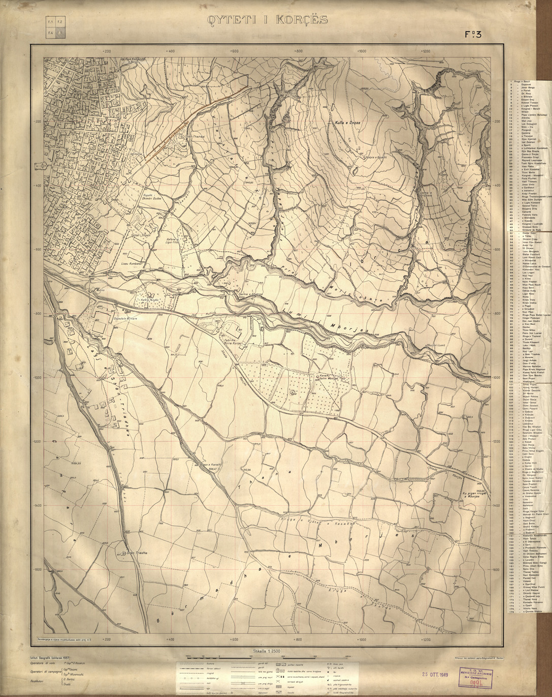 (N:32188) QYTETI I KORCES ( KORCA ) - FOGLIO 3 (SE006460) Carte e stampe antiche: riproduzione a colori su carta (formato A1)