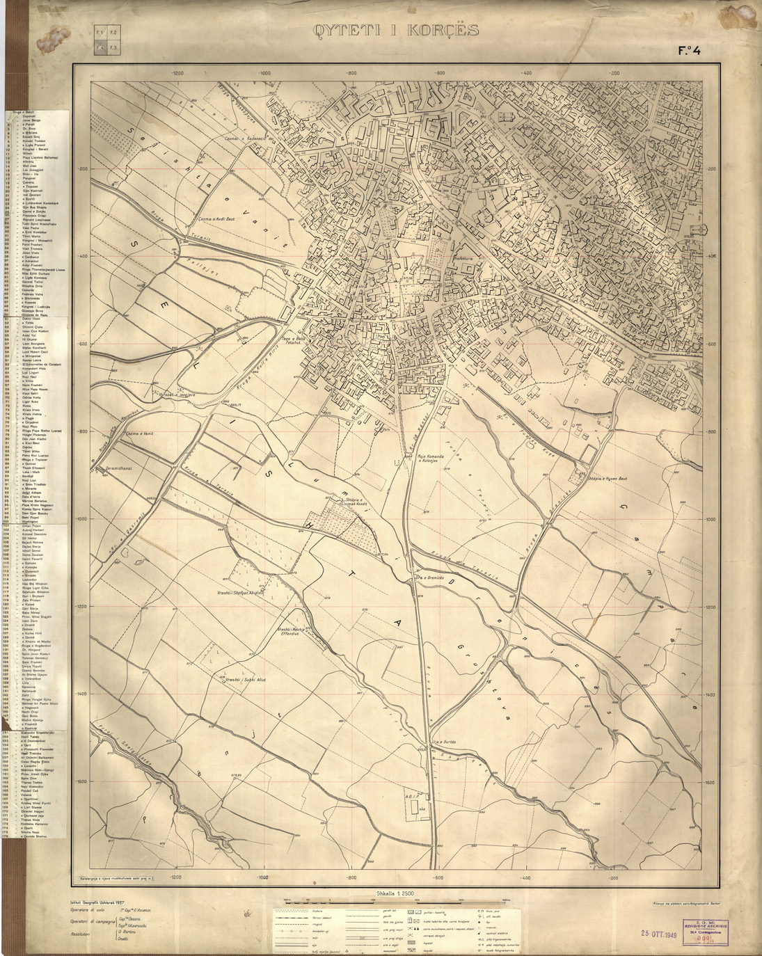 (N:32190) QYTETI I KORCES ( KORCA ) - FOGLIO 4 (SE006462) Carte e stampe antiche: riproduzione a colori su carta (formato A1)