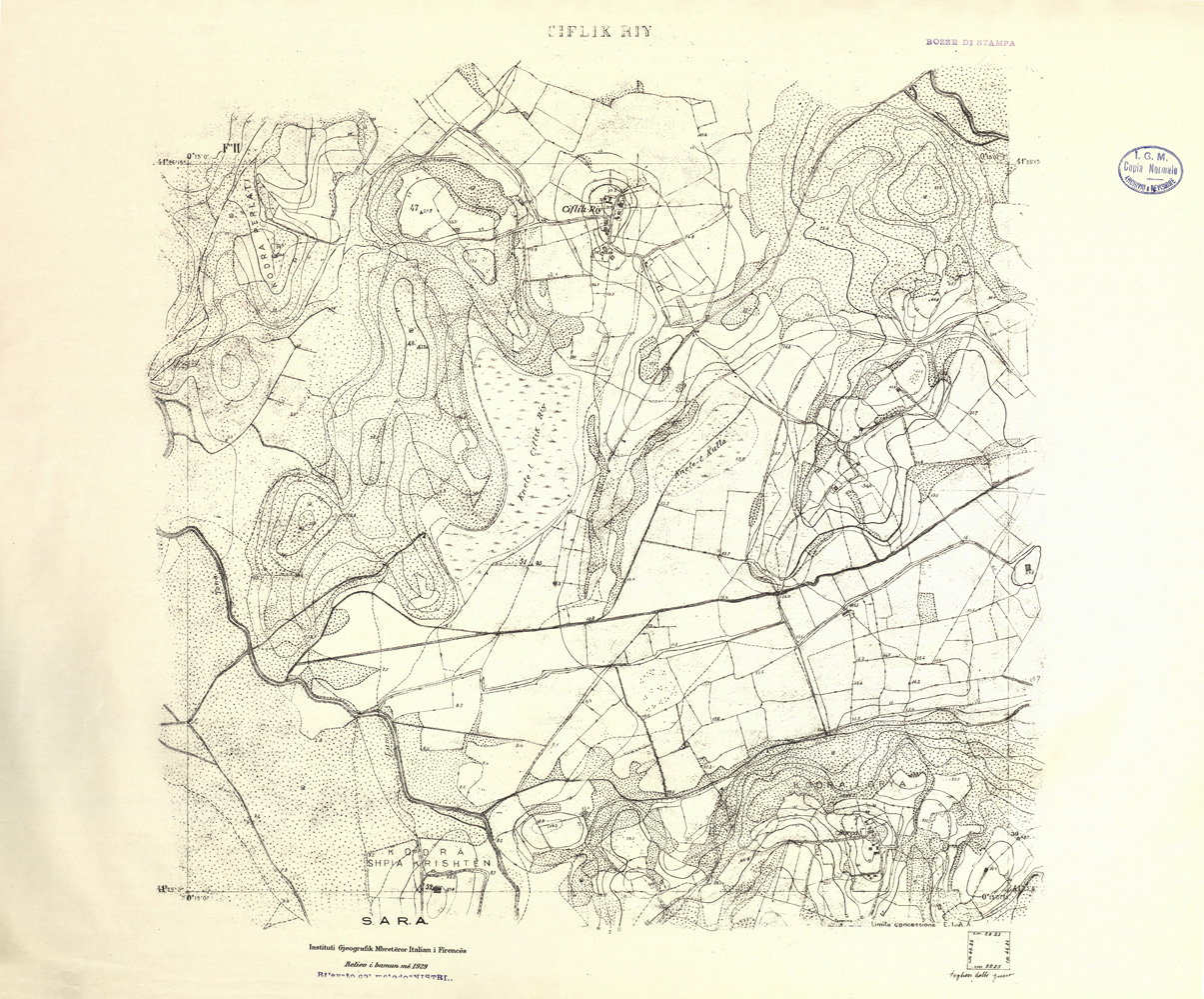 (N:32193) ALBANIA RILIEVI S.A.R.A. - FOGLIO II - CIFLIK RIY (SE006466) Carte e stampe antiche: riproduzione a colori su carta (formato A1)