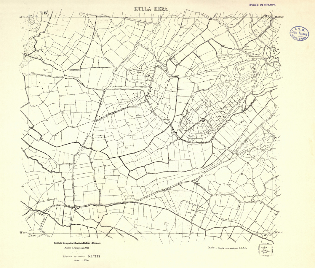(N:32202) ALBANIA RILIEVI S.A.R.A. - FOGLIO IX - KULLA REZA (SE006474) Carte e stampe antiche: riproduzione a colori su carta (formato A1)