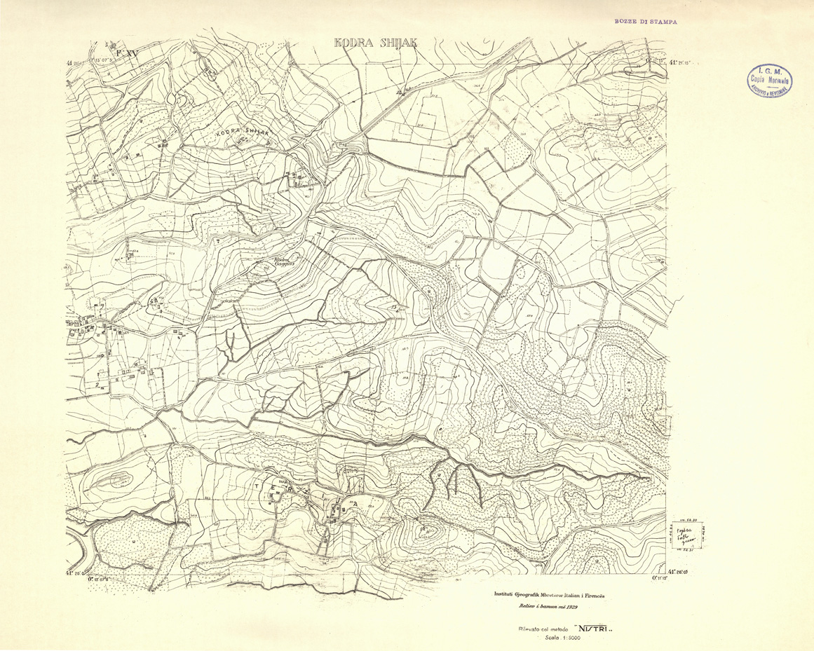 (N:32210) ALBANIA RILIEVI S.A.R.A. - FOGLIO XV - KODRA SHIJAK (SE006481) Carte e stampe antiche: riproduzione a colori su carta (formato A1)