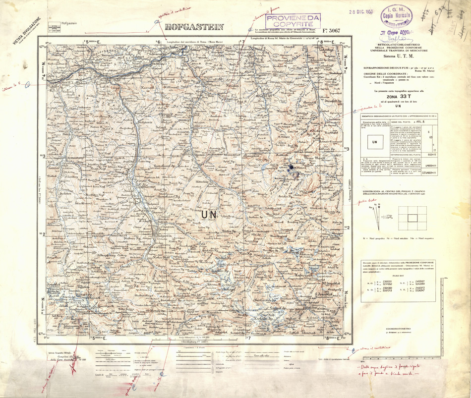 (N:32376) FOGLI OLTRE FRONTIERA - FOGLIO 3067 HOFGASTEIN (SE006679) Carte e stampe antiche: riproduzione a colori su carta (formato A1)