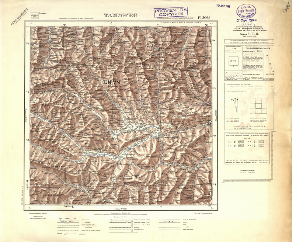 (N:32377) FOGLI OLTRE FRONTIERA - FOGLIO 3068 TAMSWEG (SE006680) Carte e stampe antiche: riproduzione a colori su carta (formato A1)