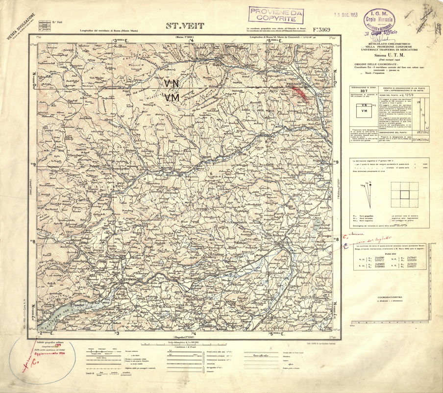 (N:32386) FOGLI OLTRE FRONTIERA - FOGLIO 3169 ST. VEIT (SE006689) Carte e stampe antiche: riproduzione a colori su carta (formato A1)