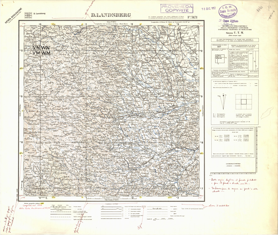 (N:32388) FOGLI OLTRE FRONTIERA - FOGLIO 3171 D. LANDSBERG (SE006691) Carte e stampe antiche: riproduzione a colori su carta (formato A1)