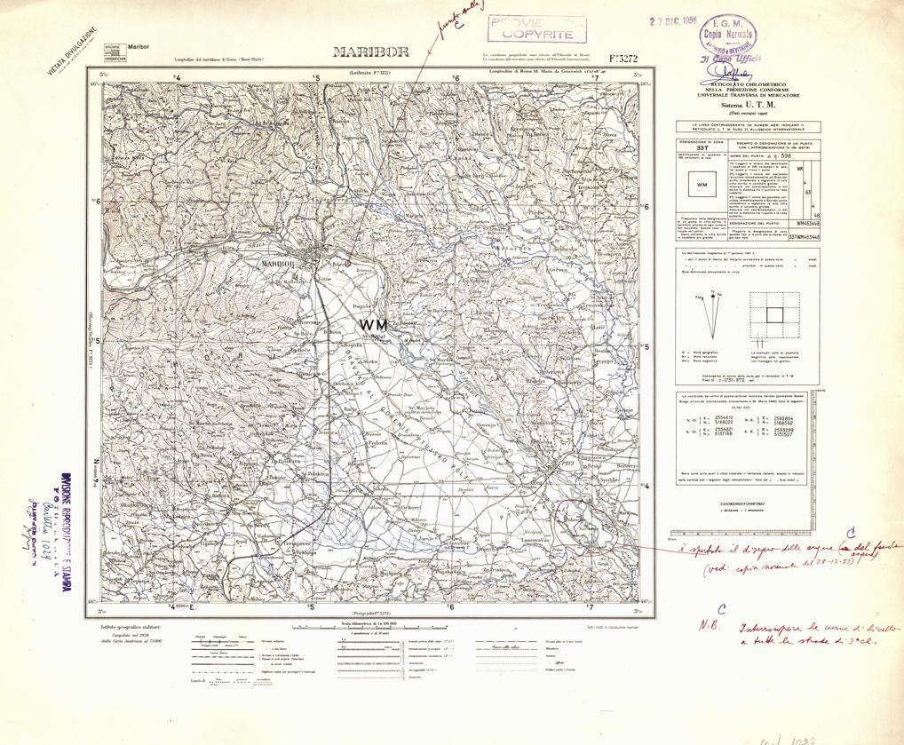 (N:32393) FOGLI OLTRE FRONTIERA - FOGLIO 3272 MARIBOR (SE006696) Carte e stampe antiche: riproduzione a colori su carta (formato A1)