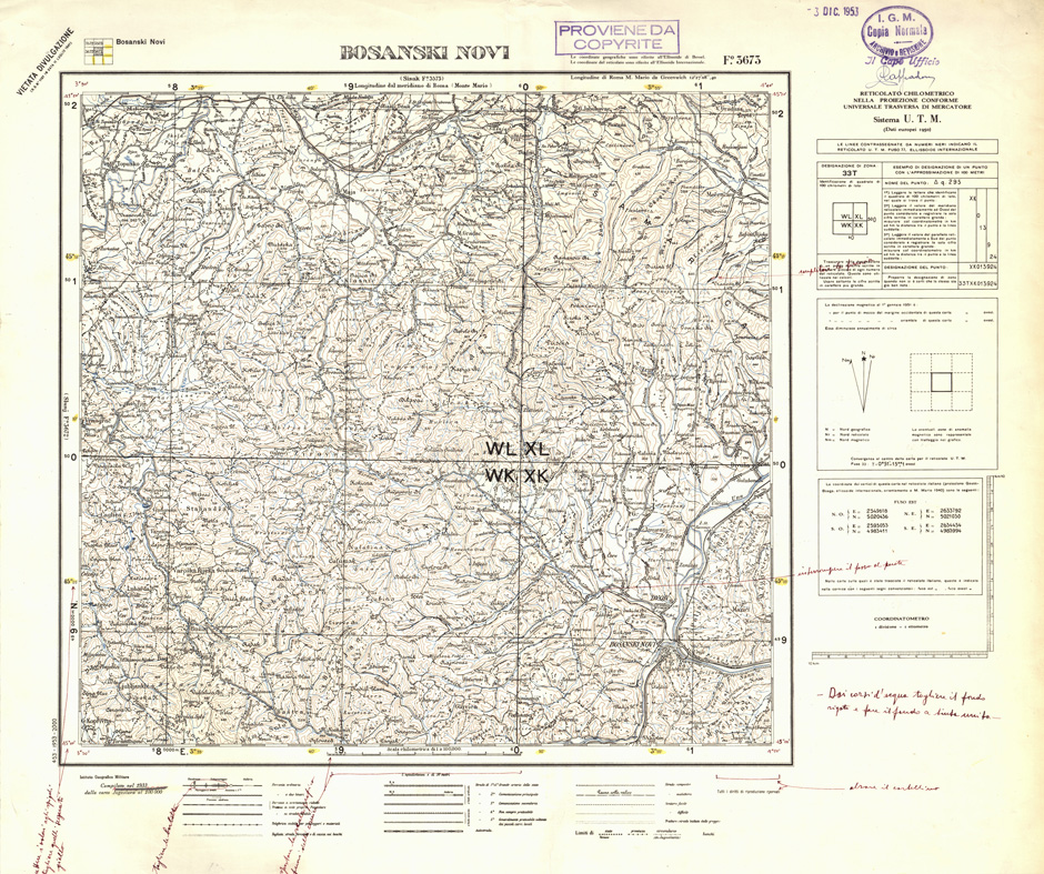(N:32415) FOGLI OLTRE FRONTIRTA - FOGLIO 3673 BOSANSKI NOVI (SE006718) Carte e stampe antiche: riproduzione a colori su carta (formato A1)