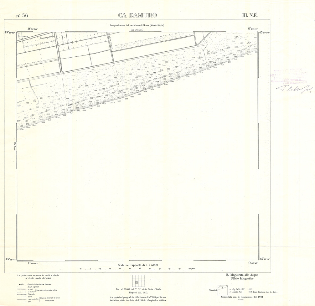 (N:32954) CARTA DELLA LAGUNA DI VENEZIA - FOGLIO 56 III NE - CA DAMURO (SE006911) Carte e stampe antiche: riproduzione a colori su carta (formato A1)