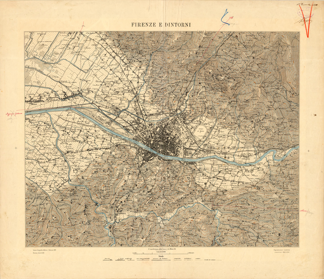 (N:32428) FIRENZE E DINTORNI (SE006991) Carte e stampe antiche: riproduzione a colori su carta (formato A1)