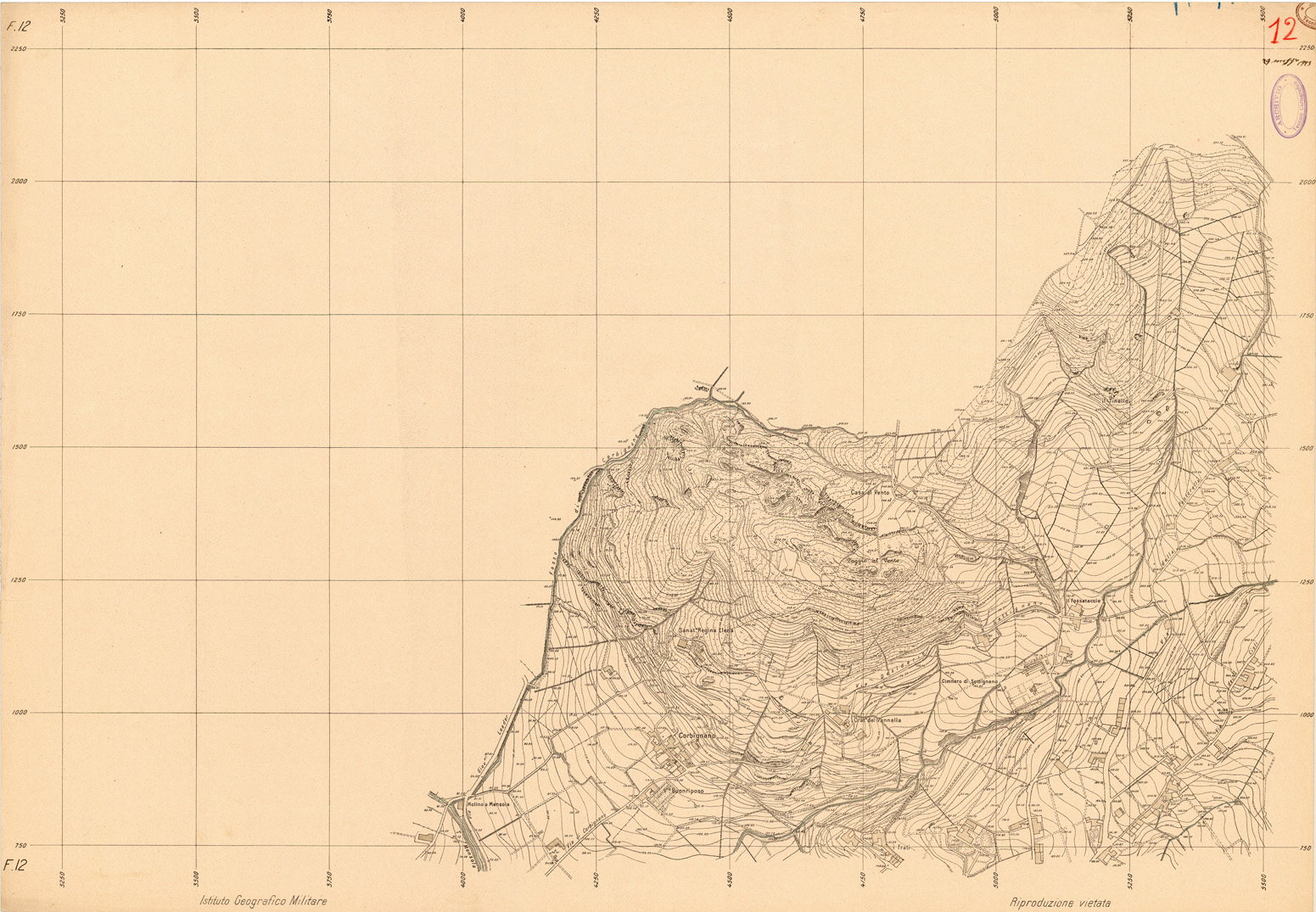 (N:35359) FIRENZE ALLA SCALA DI 1:2.500 - FOGLIO 12 (SE007043) Carte e stampe antiche: riproduzione a colori su carta (formato A1)