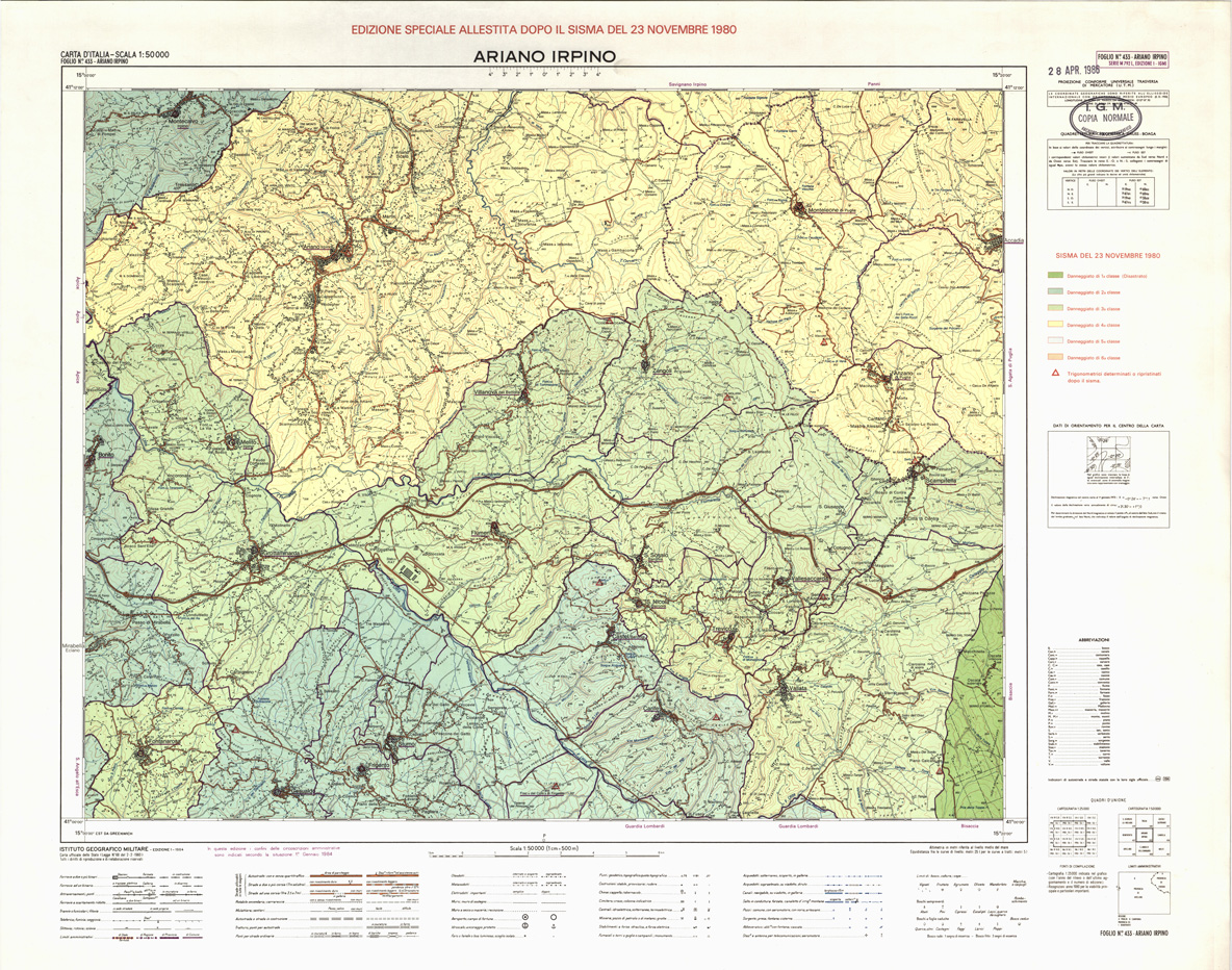 (N:32435) FOGLIO 433 - ARIANO IRPINO (SE007124) Carte e stampe antiche: riproduzione a colori su carta (formato A1)