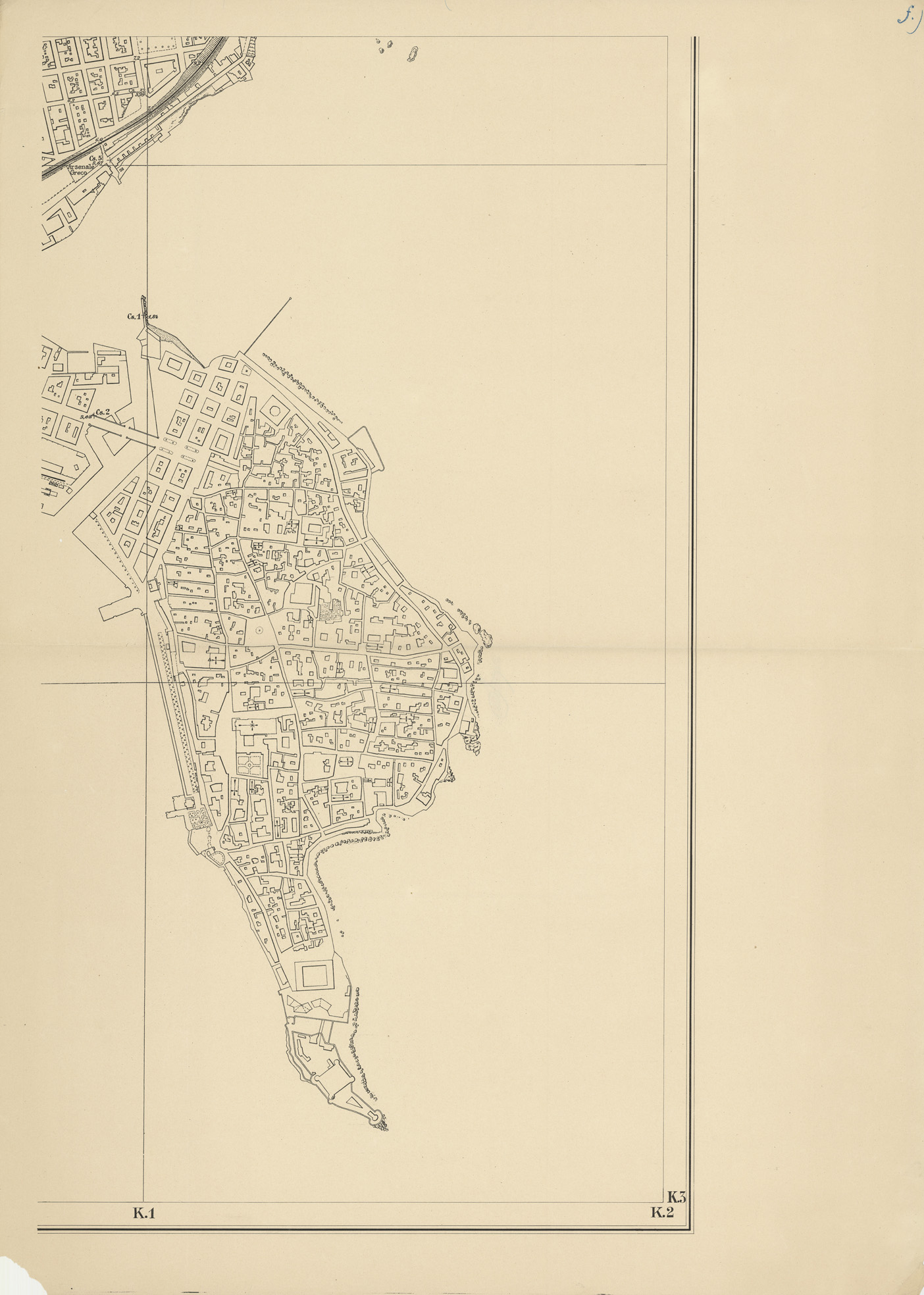 (N:32456) PIANO TOPOGRAFICO DI SIRACUSA E DINTORNI - SEZIONE F (SE007154) Carte e stampe antiche: riproduzione a colori su carta (formato A1)
