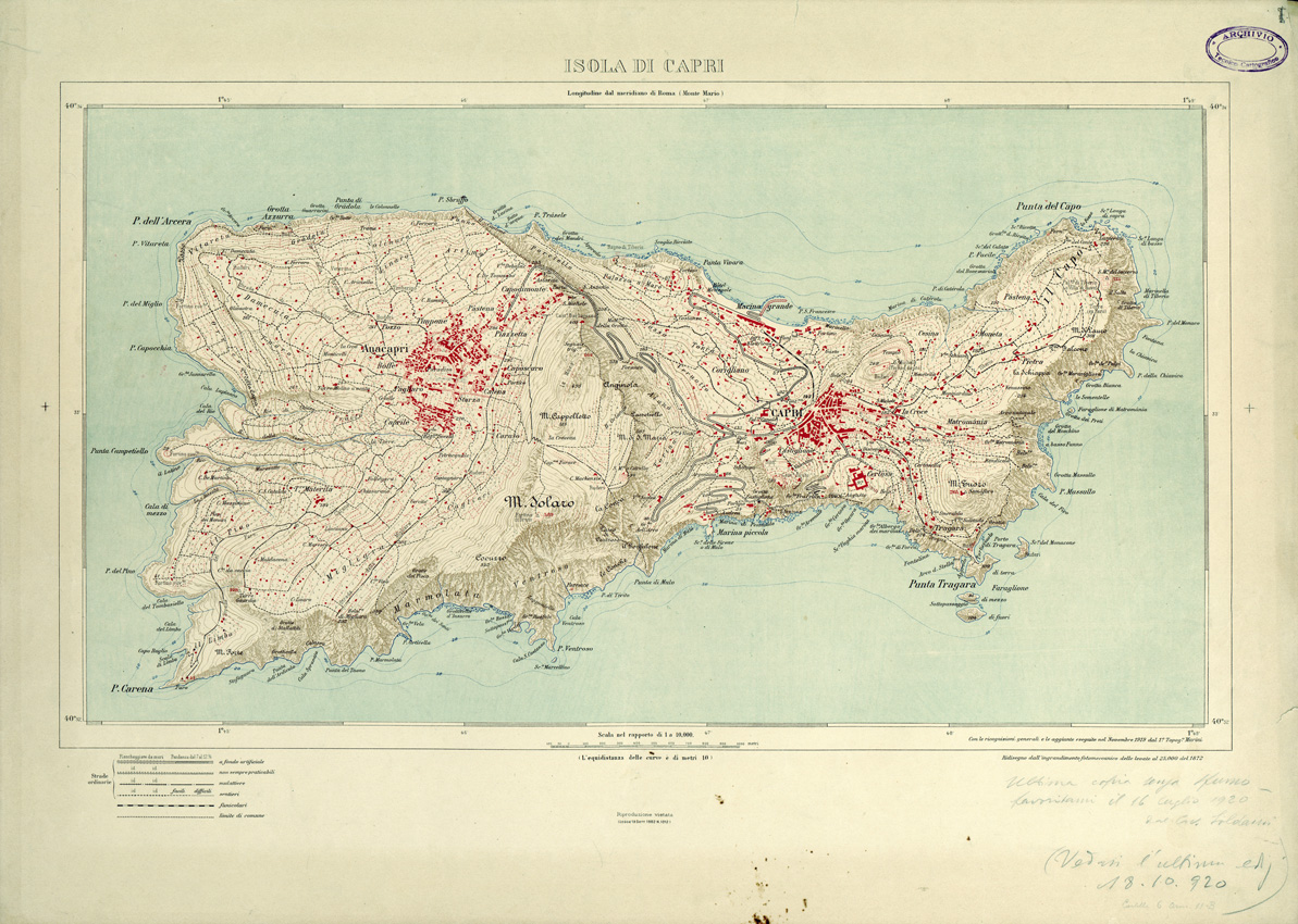 (N:32463) ISOLA DI CAPRI (SE007161) Carte e stampe antiche: riproduzione a colori su carta (formato A1)