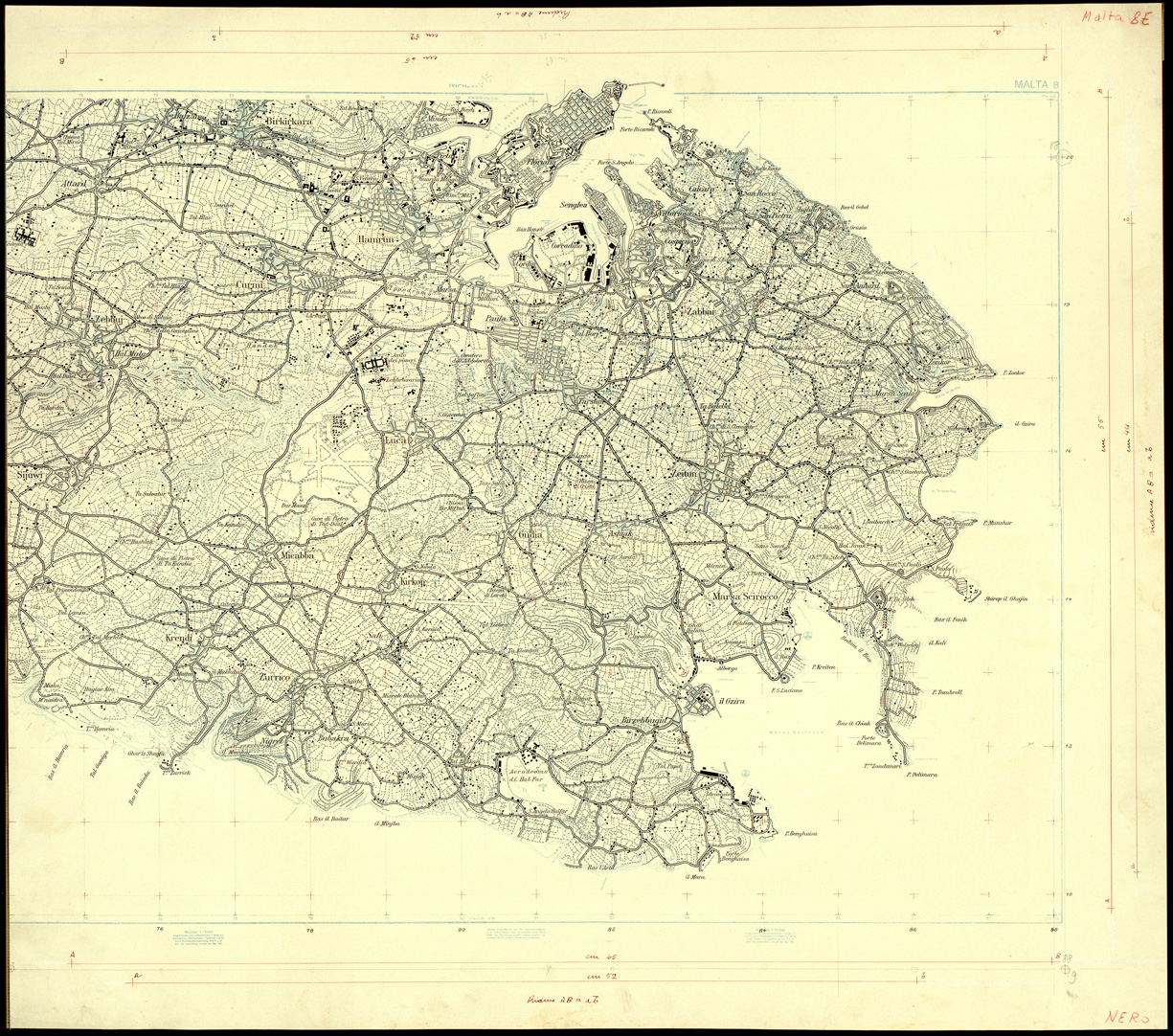 (N:32475) ISOLA DI MALTA - SEZIONE SE - ORIGINALI A COLORI SEPARATI - PLANIMETRIA E TOPONOMASTICA (SE007173) Carte e stampe antiche: riproduzione a colori su carta (formato A1)