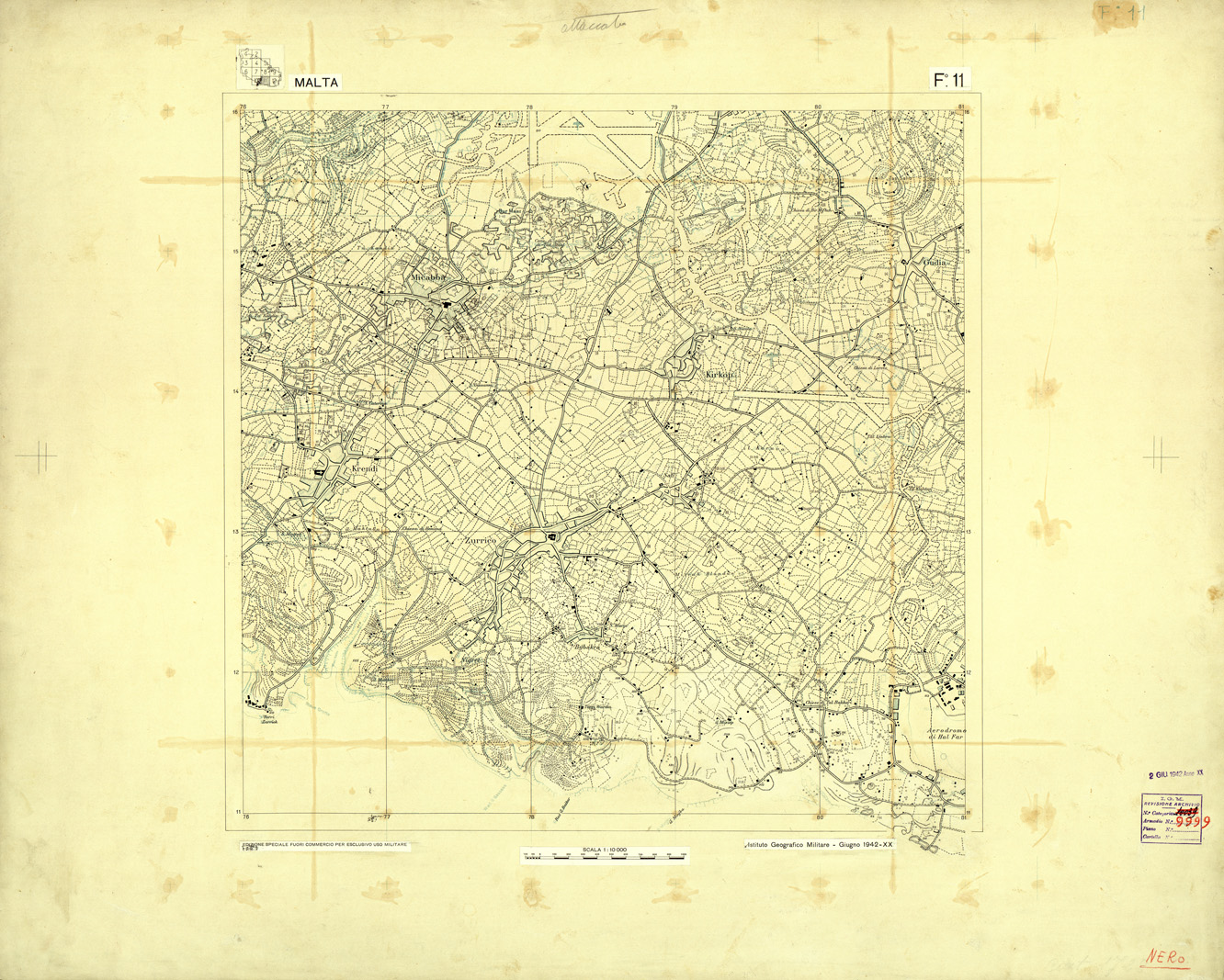 (N:32629) ISOLA DI MALTA - FOGLIO 11 (NERO). (SE007329) Carte e stampe antiche: riproduzione a colori su carta (formato A1)