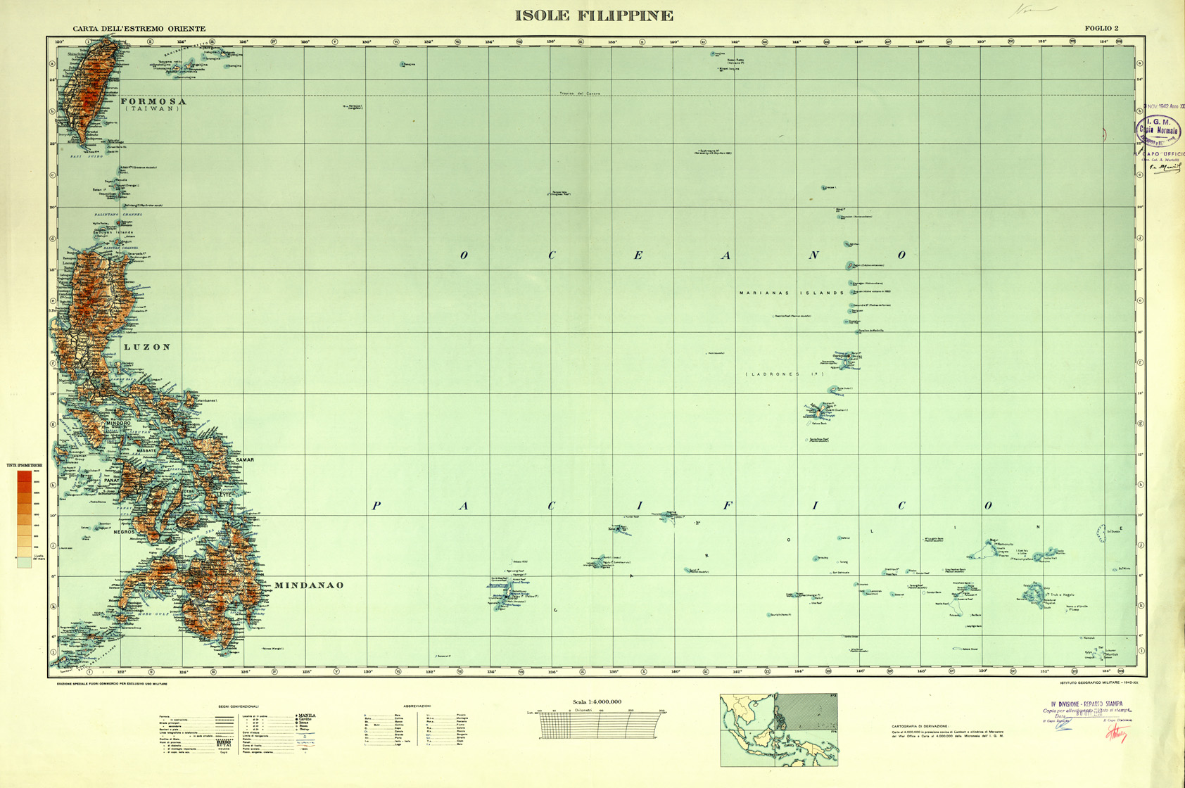 (N:32761) ESTREMO ORIENTE - FOGLIO 2 FILIPPINE. (SE007456) Carte e stampe antiche: riproduzione a colori su carta (formato A1)