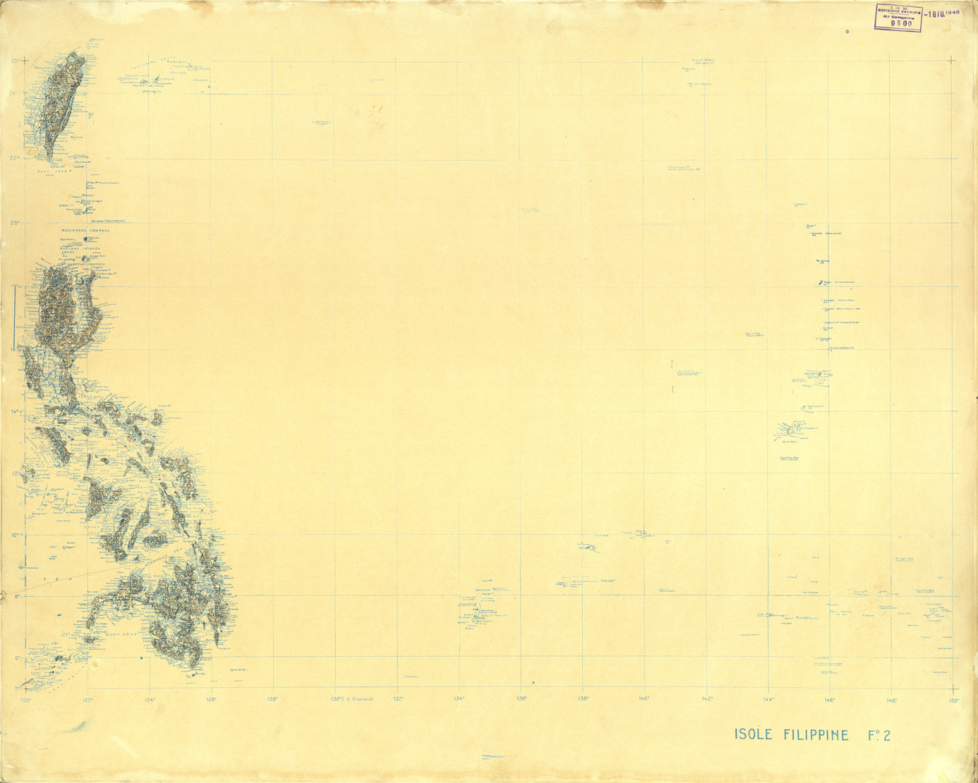 (N:32770) ESTREMO ORIENTE - FOGLIO 2 ISOLE FILIPPINE. ORIGINALI A COLORI SEPARATI. CURVE (SE007464) Carte e stampe antiche: riproduzione a colori su carta (formato A1)