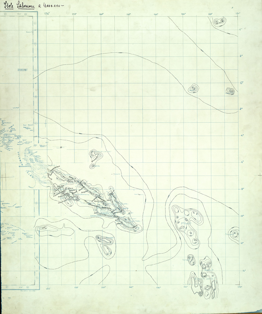 (N:32772) ESTREMO ORIENTE - ISOLE SALOMONE. ORIGINALI A COLORI SEPARATI. ACQUE (SE007466) Carte e stampe antiche: riproduzione a colori su carta (formato A1)