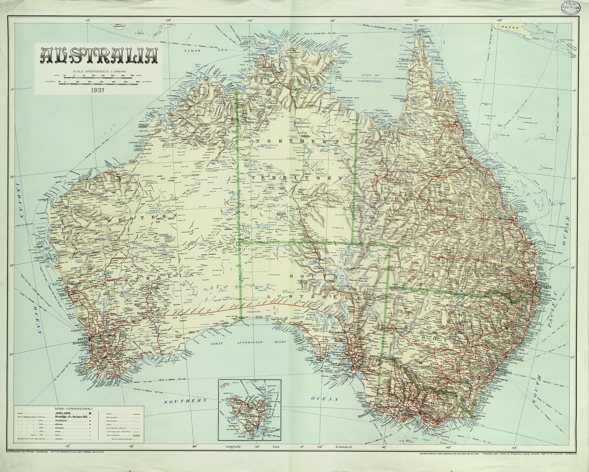 (N:32774) AUSTRALIA. (SE007468) Carte e stampe antiche: riproduzione a colori su carta (formato A1)