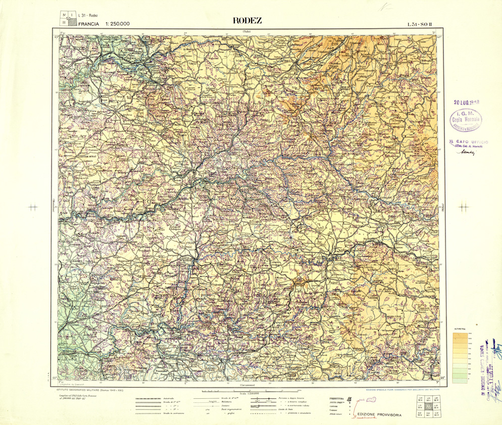 (N:33073) FRANCIA - RODEZ SEZ. L31 II S.O. (SE007491) Carte e stampe antiche: riproduzione a colori su carta (formato A1)