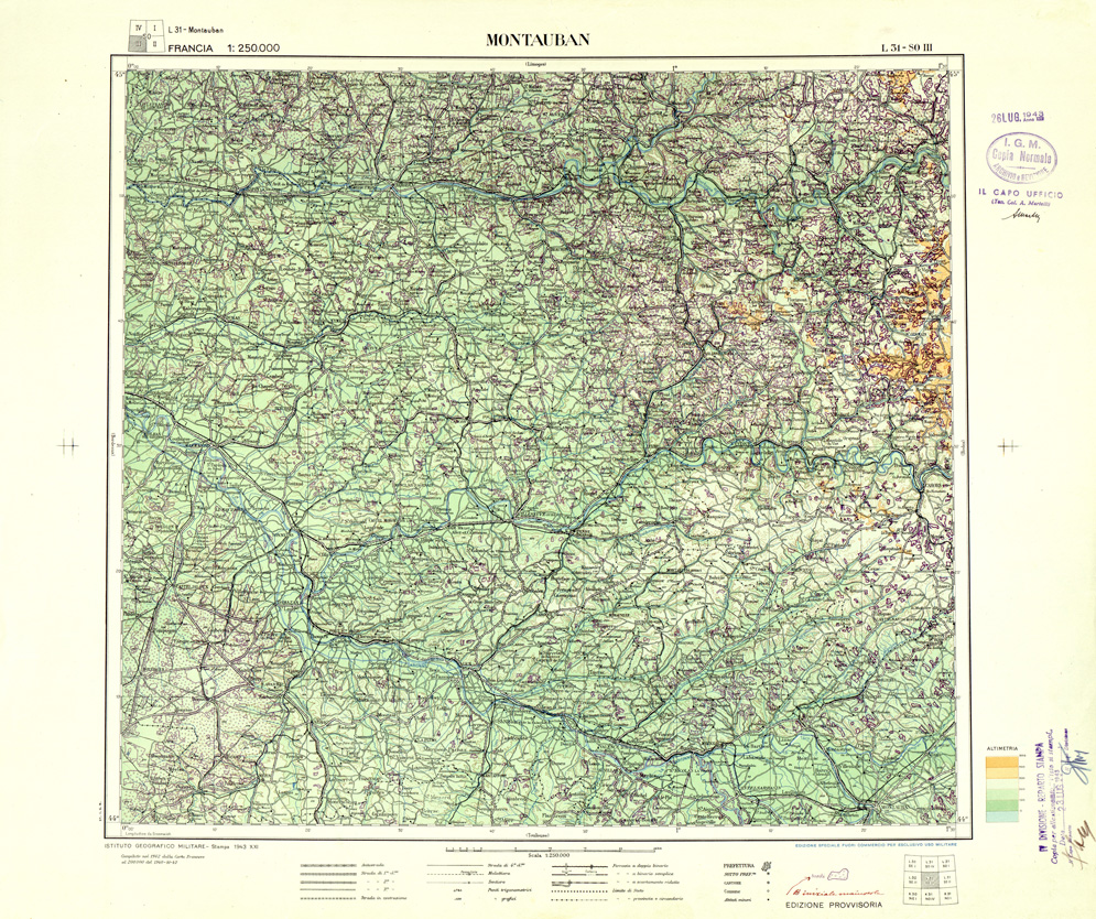 (N:33075) FRANCIA - MONTAUBAN SEZ. L31 III S.O. (SE007493) Carte e stampe antiche: riproduzione a colori su carta (formato A1)