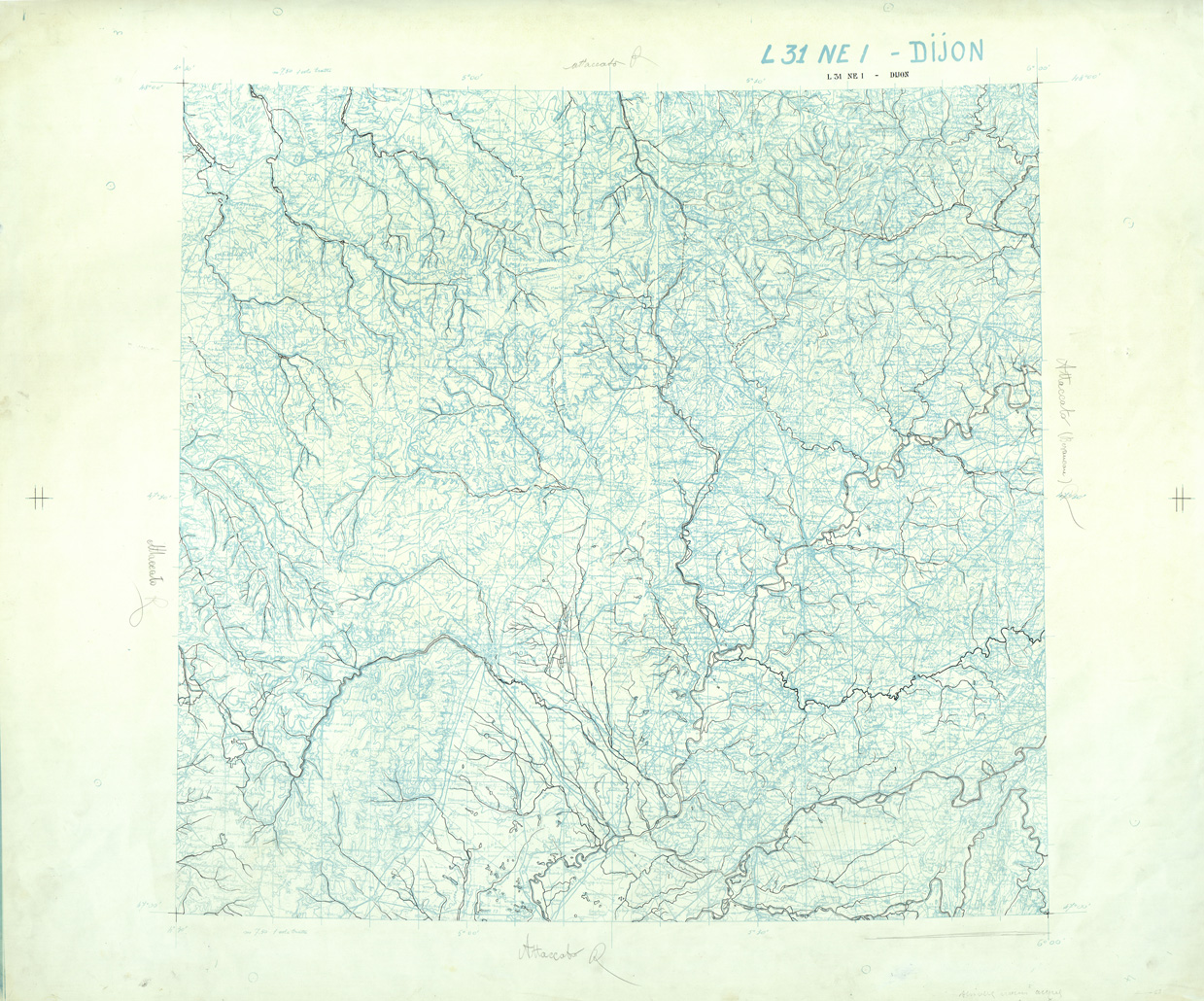 (N:33180) FRANCIA ORIGINALI A TIPI SEPARATI - DIJON SEZ. L31 I N.E. ACQUE. (SE007547) Carte e stampe antiche: riproduzione a colori su carta (formato A1)