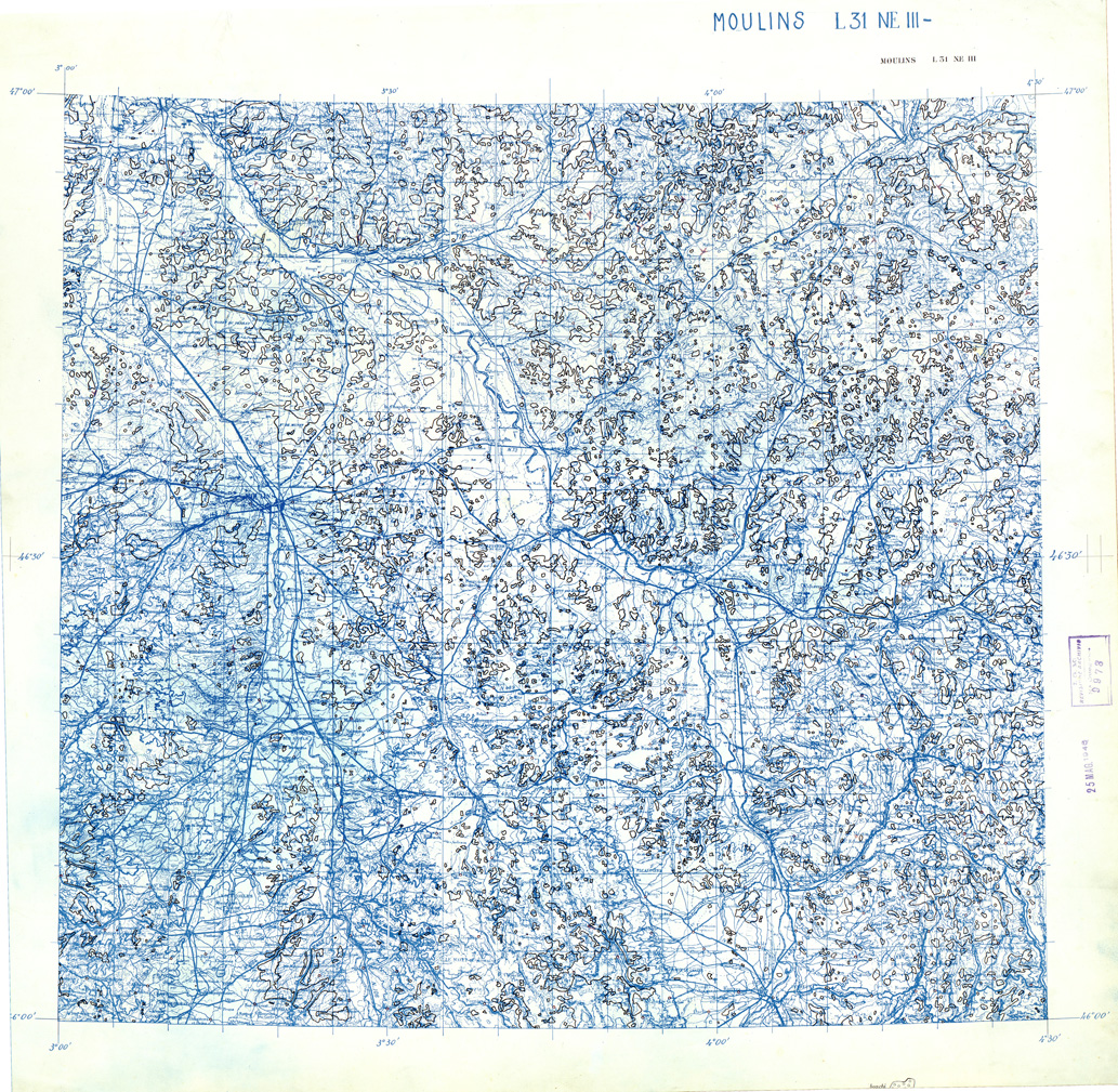 (N:33192) FRANCIA ORIGINALI A TIPI SEPARATI - MOULINS SEZ. L31 III N.E. BOSCHI. (SE007557) Carte e stampe antiche: riproduzione a colori su carta (formato A1)