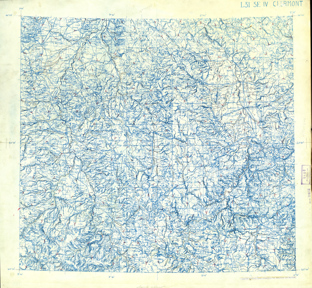 (N:33217) FRANCIA ORIGINALI A TIPI SEPARATI - CLERMONT SEZ. L31 IV S.E. ACQUE. (SE007575) Carte e stampe antiche: riproduzione a colori su carta (formato A1)