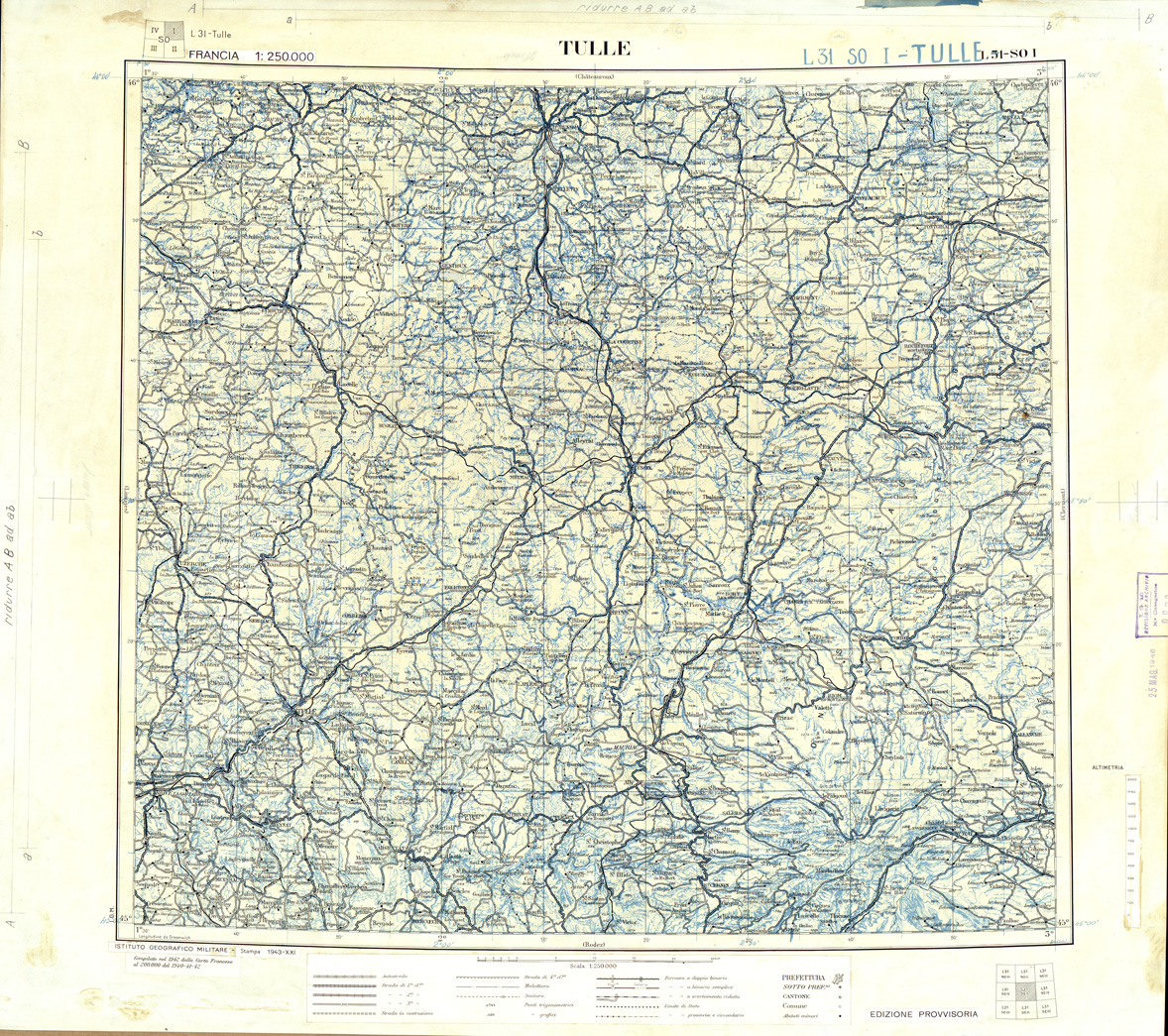 (N:33220) FRANCIA ORIGINALI A TIPI SEPARATI - TULLE SEZ. L31 I S.O. NERO. (SE007578) Carte e stampe antiche: riproduzione a colori su carta (formato A1)