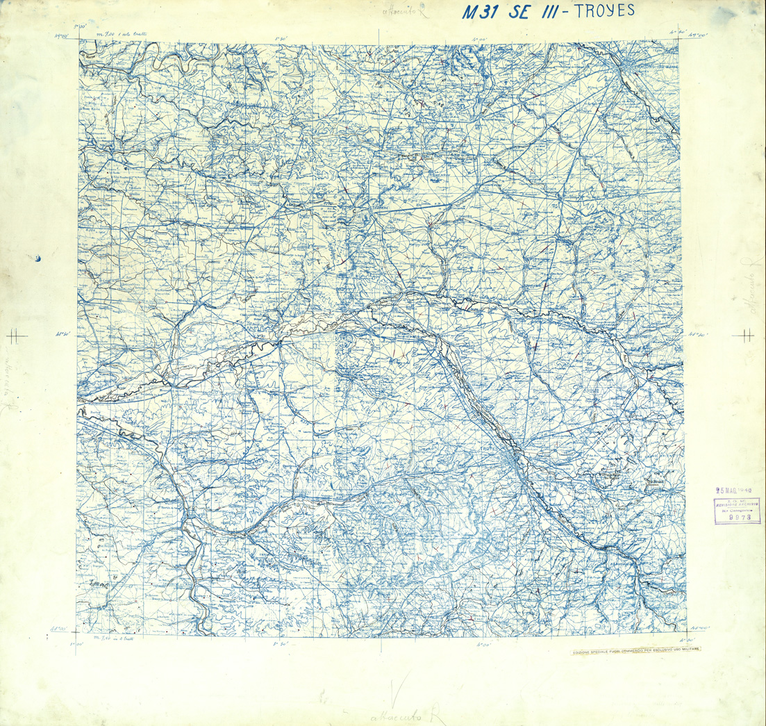 (N:33331) FRANCIA ORIGINALI A TIPI SEPARATI - TROYES SEZ. M31 III S.E. ACQUE. (SE007687) Carte e stampe antiche: riproduzione a colori su carta (formato A1)