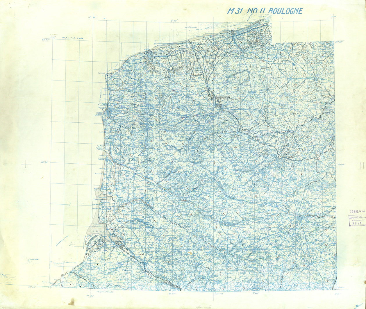 (N:33358) FRANCIA ORIGINALI A TIPI SEPARATI - BOULOGNE SEZ. M31 II N.O. ACQUE. (SE007711) Carte e stampe antiche: riproduzione a colori su carta (formato A1)