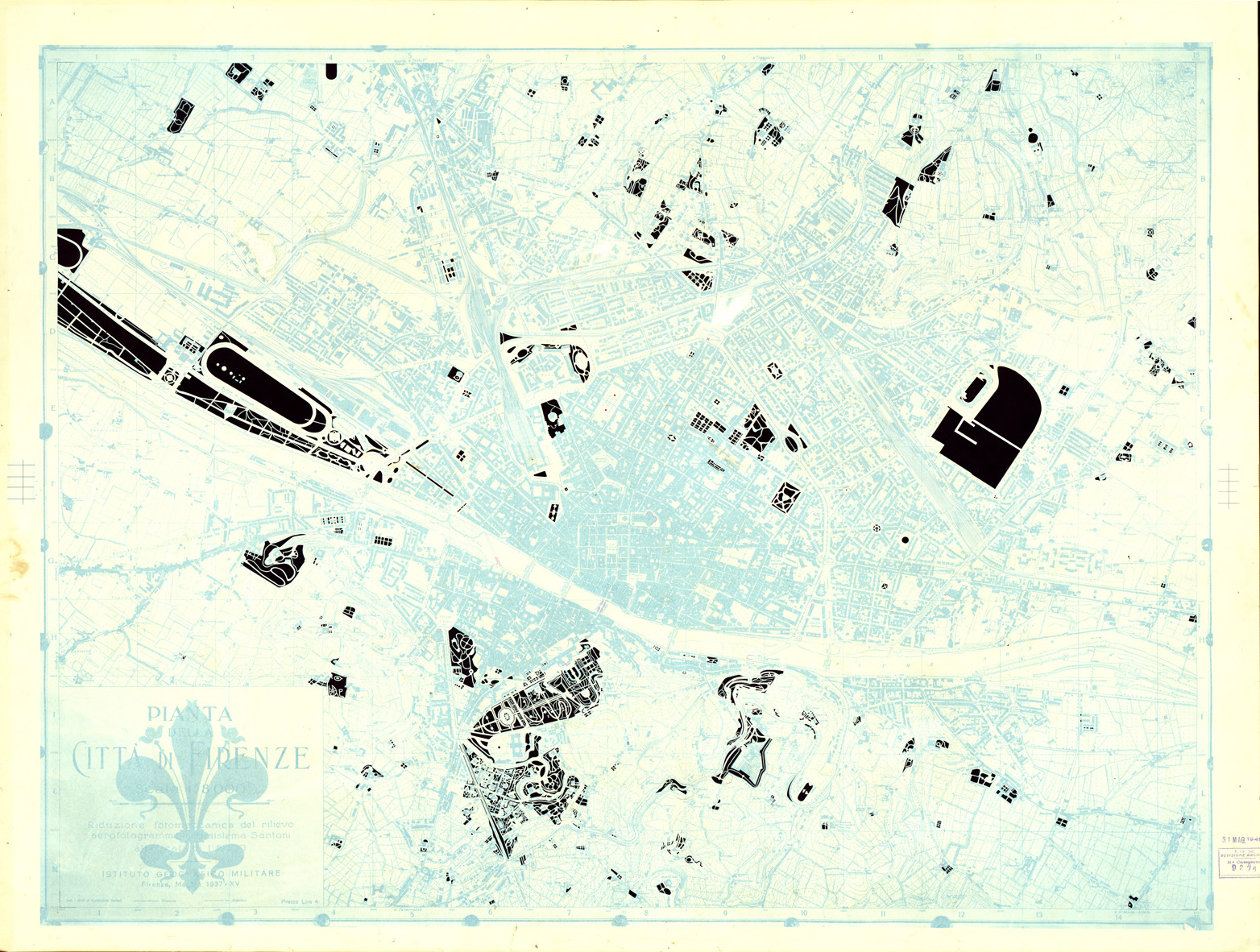 (N:33380) PIANTA DELLA CITTA' DI FIRENZE - ORIGINALI A COLORI SEPARATI - VEGETAZIONE (SE007818) Carte e stampe antiche: riproduzione a colori su carta (formato A1)