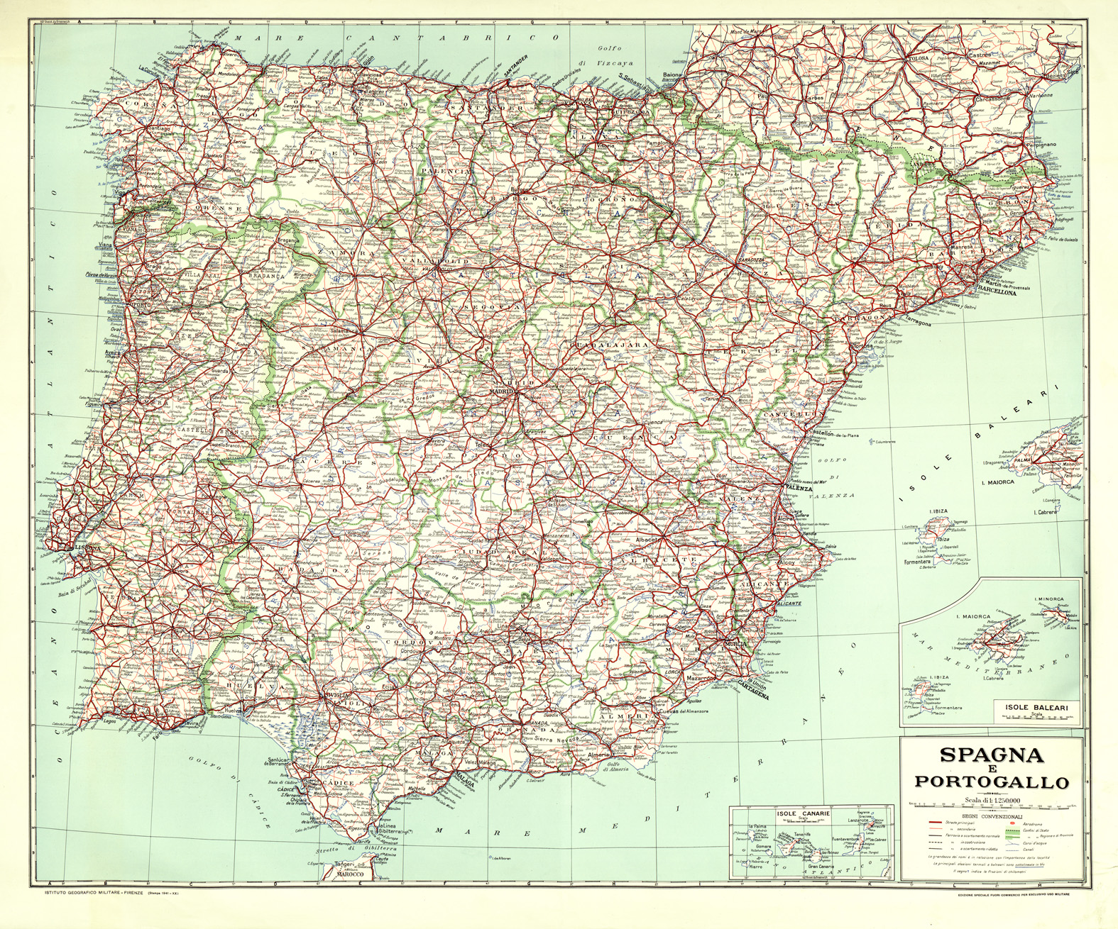 (N:33466) SPAGNA E PORTOGALLO (SE007880) Carte e stampe antiche: riproduzione a colori su carta (formato A1)