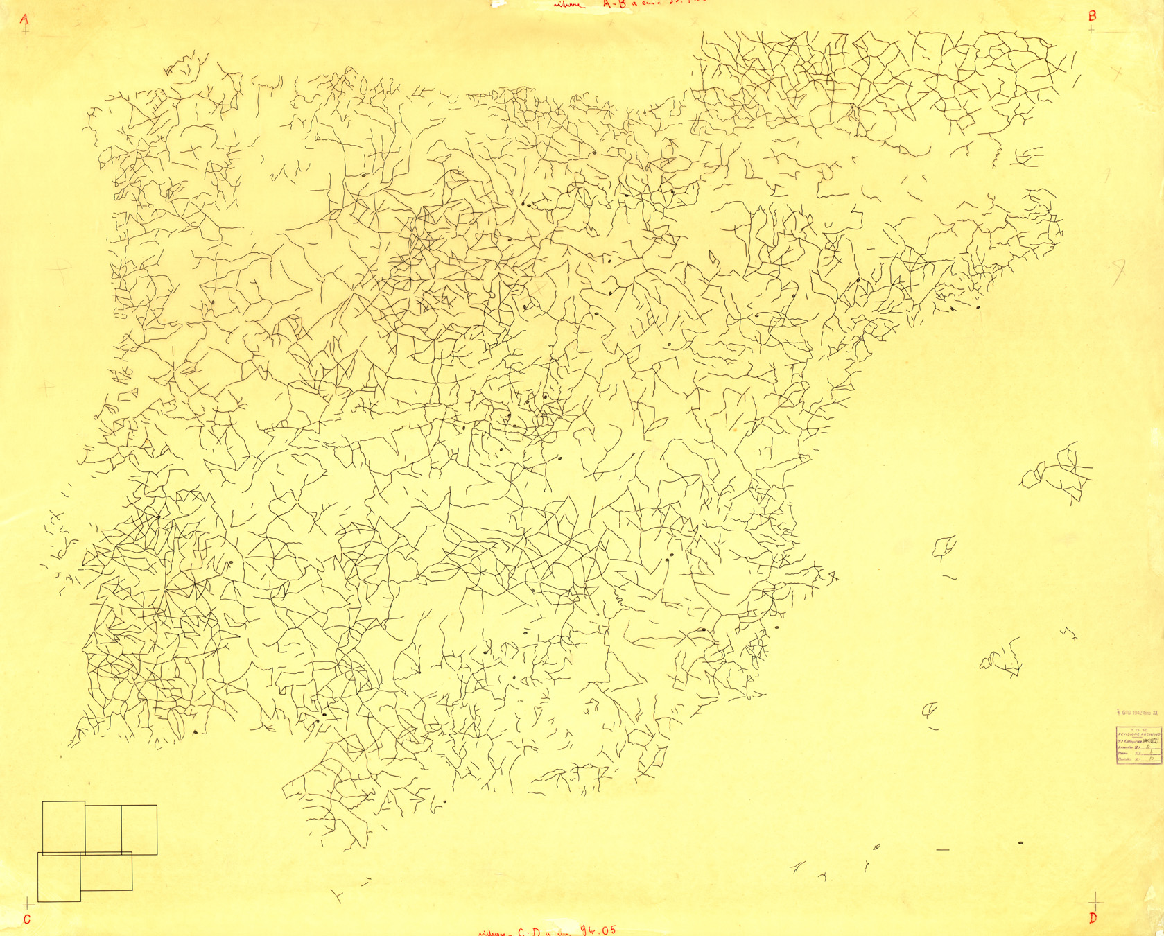 (N:33469) SPAGNA E PORTOGALLO - ORIGINALI A COLORI SEPARATI - ROSSO. (SE007883) Carte e stampe antiche: riproduzione a colori su carta (formato A1)