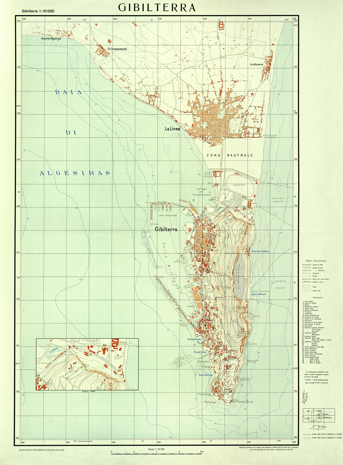 (N:33470) GIBILTERRA (SE007884) Carte e stampe antiche: riproduzione a colori su carta (formato A1)