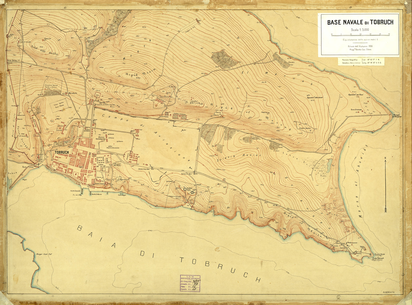 (N:33656) LIBIA - BASE NAVALE DI TOBRUCH - ORIGINALE (SE007979) Carte e stampe antiche: riproduzione a colori su carta (formato A1)