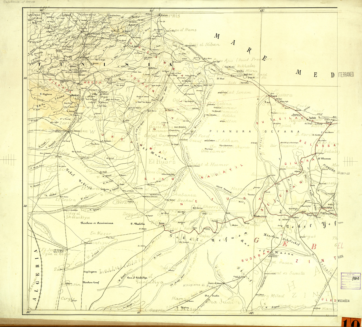 (N:33670) CARTA DEL TERRITORIO DELLA TRIPOLITANIA - FOGLIO OVEST - ORIGINALI A COLORI SEPARATI - PLANIMETRIA E TOPONOMASTICA (SE007990) Carte e stampe antiche: riproduzione a colori su carta (formato A1)