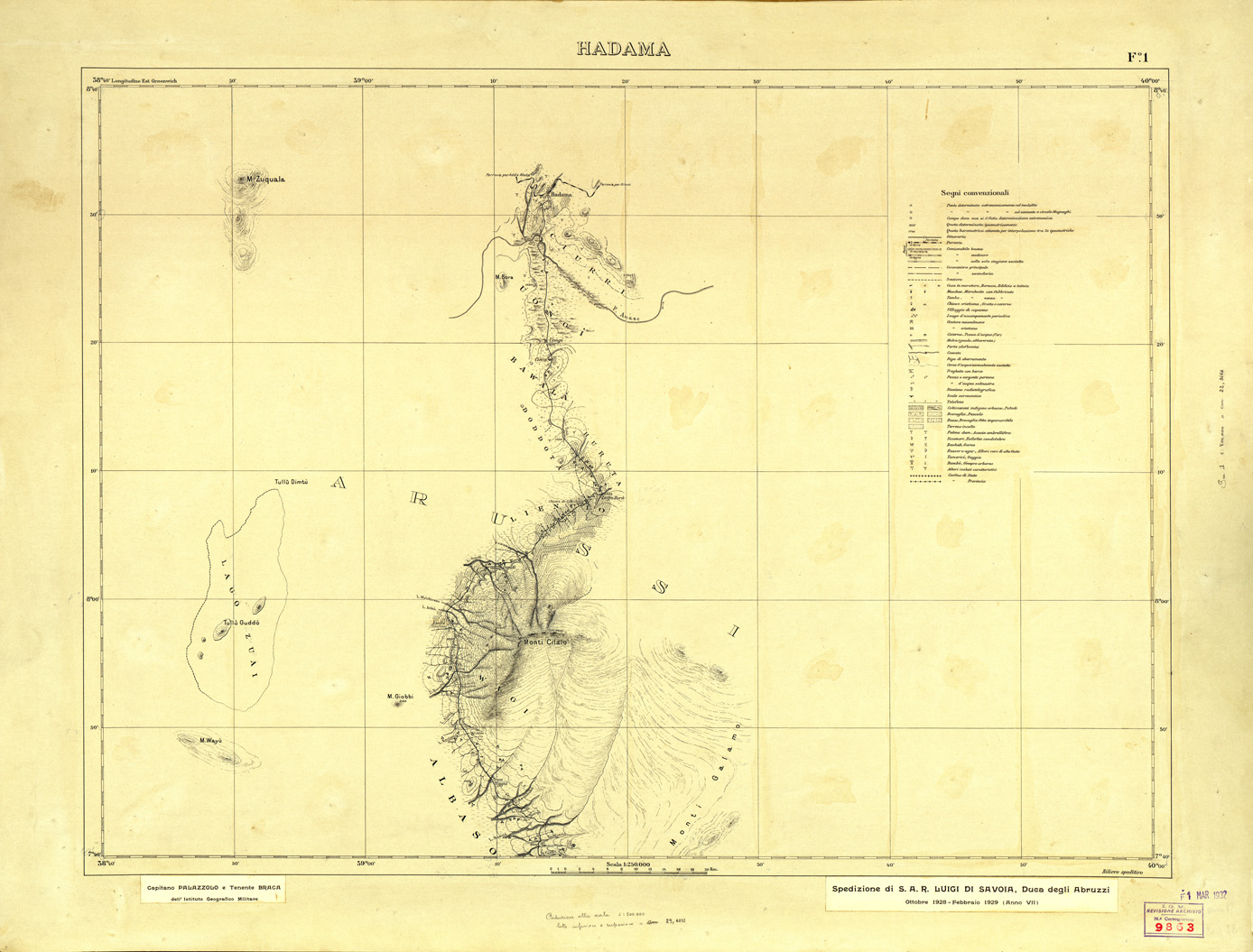 (N:33720) SOMALIA - FOGLIO 1 HADAMA - ORIGINALE (SE008008) Carte e stampe antiche: riproduzione a colori su carta (formato A1)
