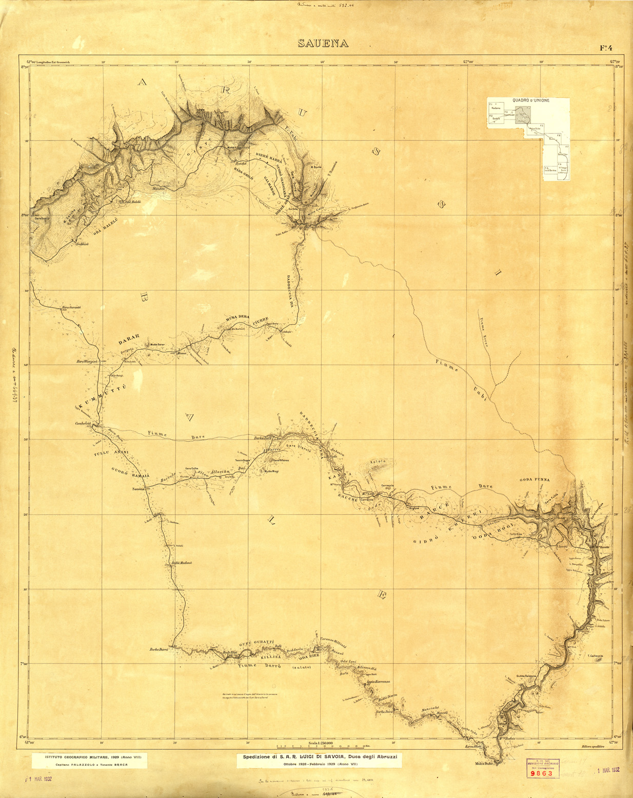 (N:33723) SOMALIA - FOGLIO 4 SAUENA - ORIGINALE (SE008011) Carte e stampe antiche: riproduzione a colori su carta (formato A1)