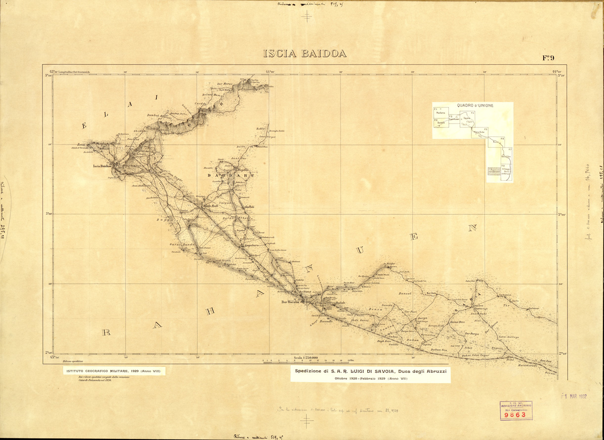 (N:33728) SOMALIA - FOGLIO 9 ISCIA BAIDOA - ORIGINALE (SE008016) Carte e stampe antiche: riproduzione a colori su carta (formato A1)