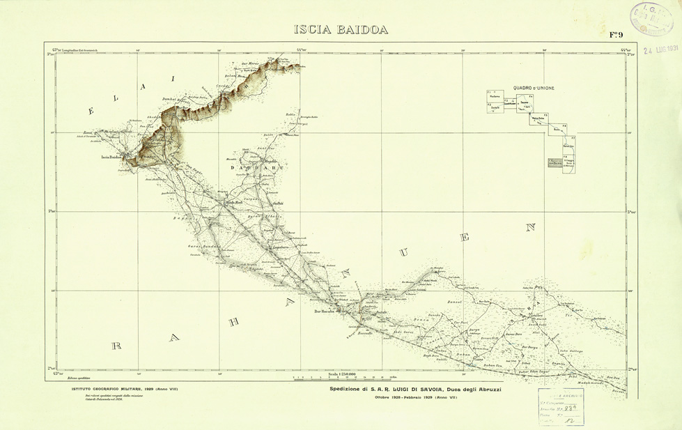 (N:33739) SOMALIA - FOGLIO 9 ISCIA BAIDOA (SE008025) Carte e stampe antiche: riproduzione a colori su carta (formato A1)