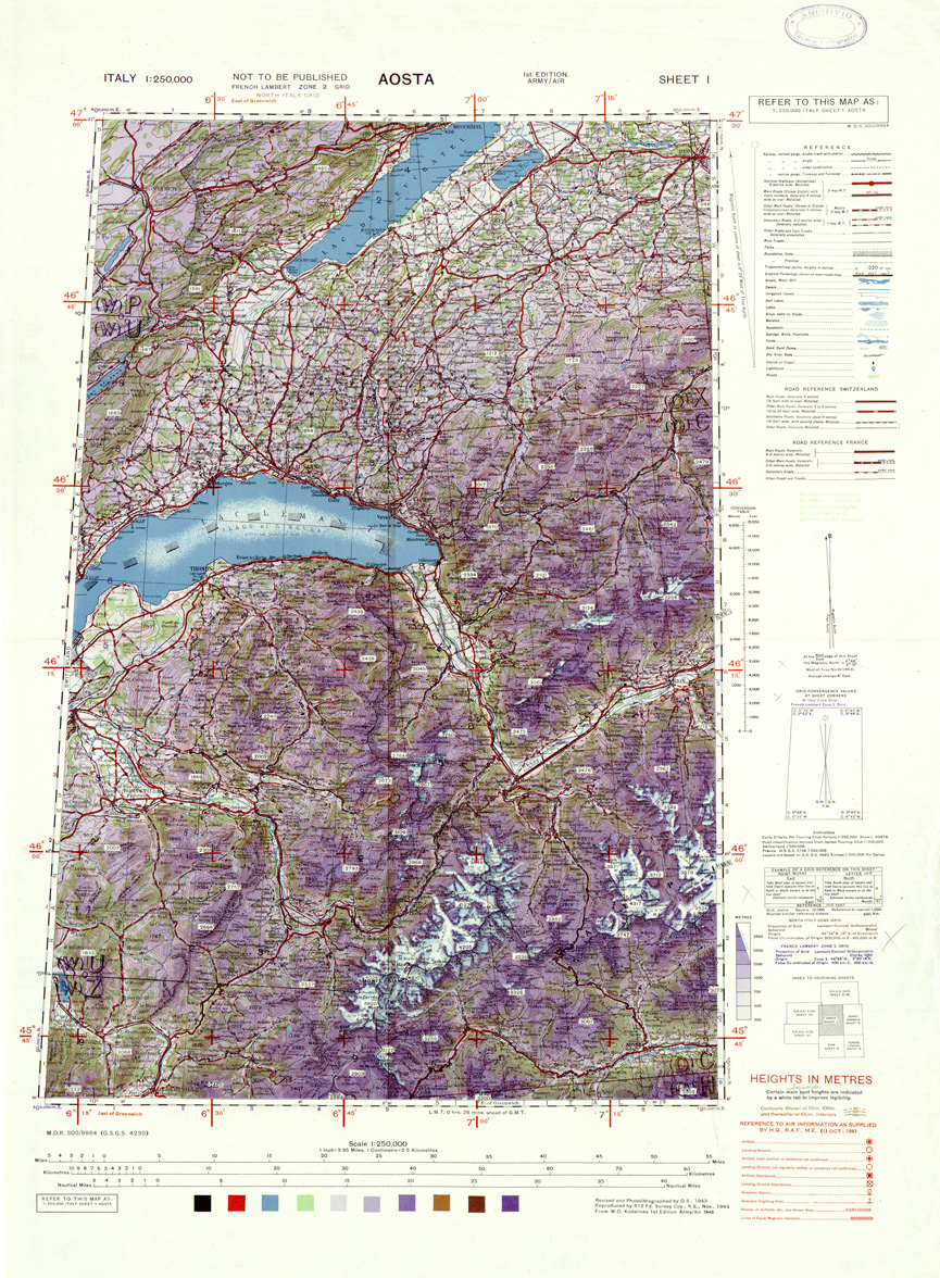 (N:33851) ITALY - SHEET 1 - AOSTA. (SE008154) Carte e stampe antiche: riproduzione a colori su carta (formato A1)