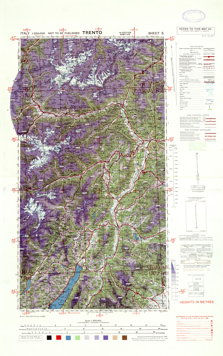 (N:33857) ITALY - SHEET 5 - TRENTO. (SE008158) Carte e stampe antiche: riproduzione a colori su carta (formato A1)