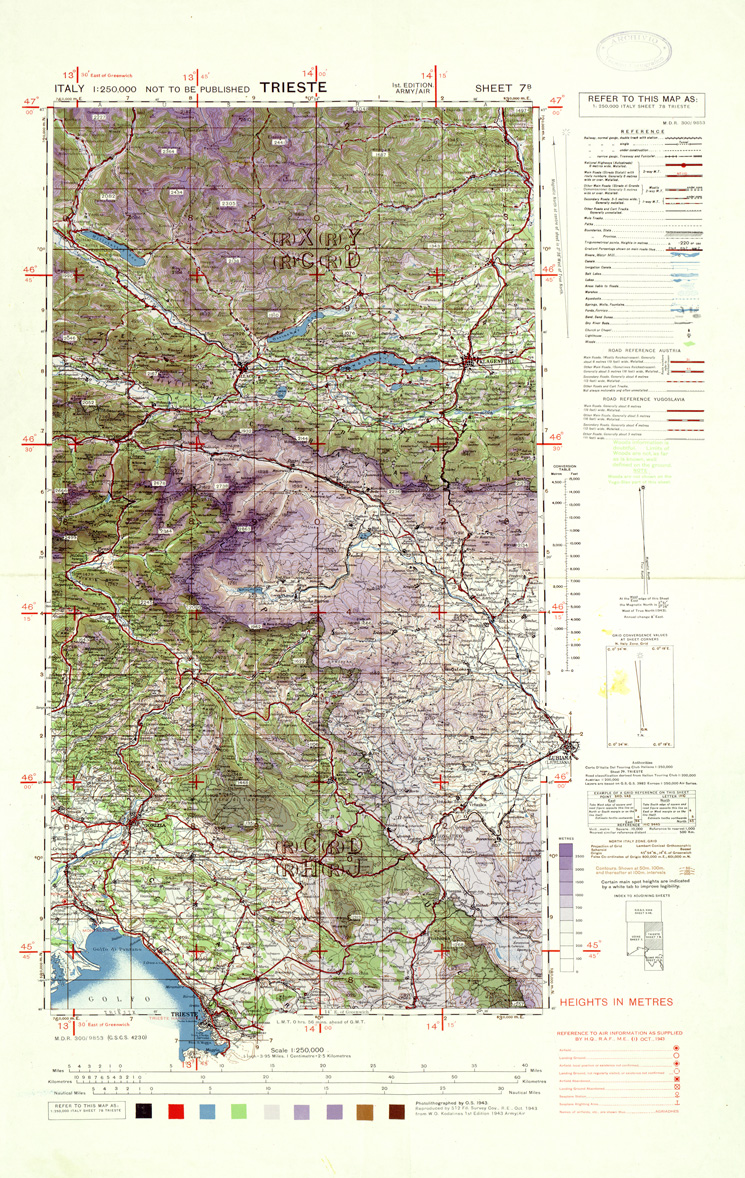 (N:33862) ITALY - SHEET 7B - TRIESTE. (SE008161) Carte e stampe antiche: riproduzione a colori su carta (formato A1)