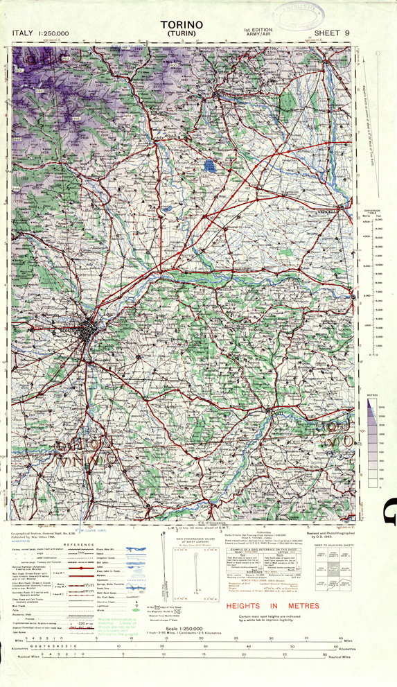 (N:33864) ITALY - SHEET 9 - TORINO. (SE008163) Carte e stampe antiche: riproduzione a colori su carta (formato A1)